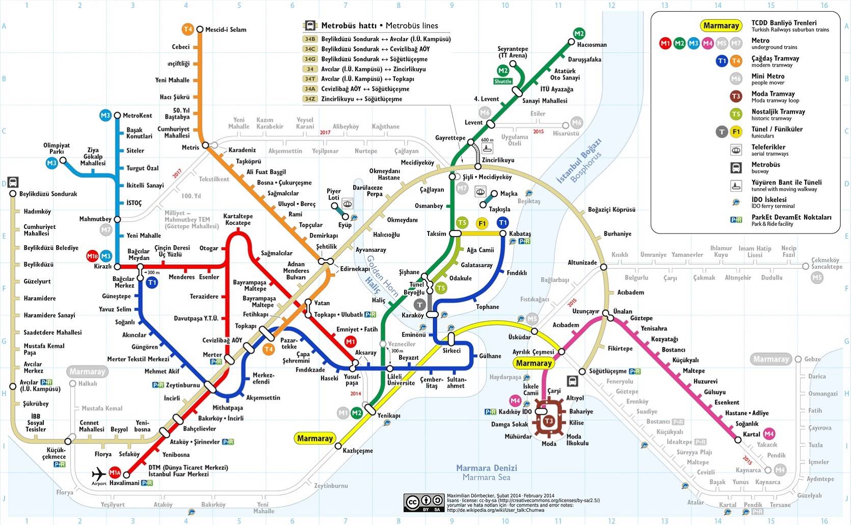 İstanbul metro ve metrobüs durakları ve isimleri